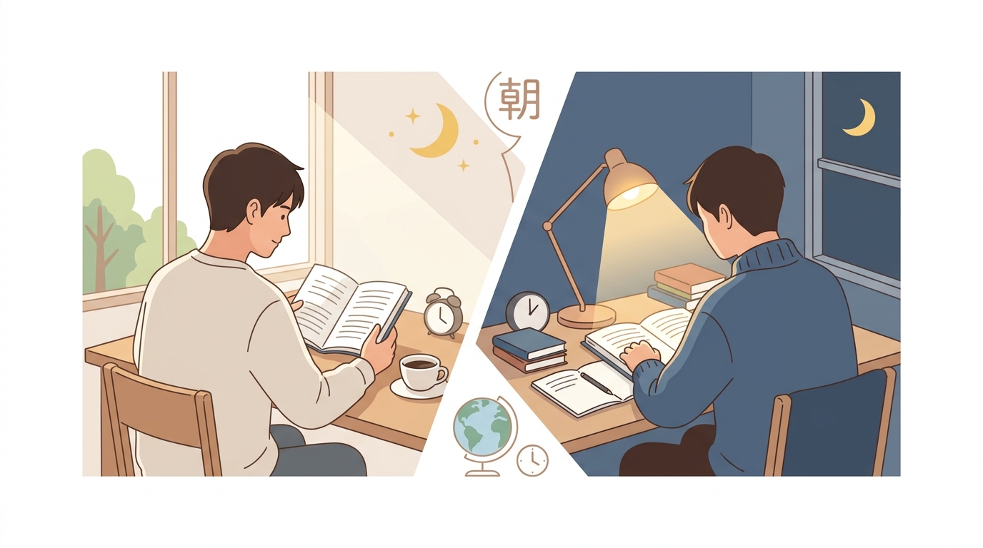 英語 勉強 朝 夜 どっち