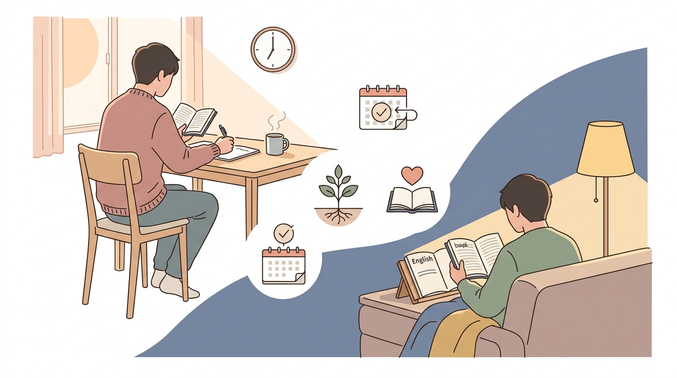 私が両方を試して気づいた！英語学習が「続く」3つの法則